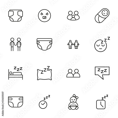 Icon set of baby.