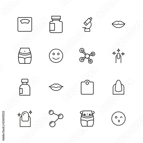Premium set of beauty line icons.