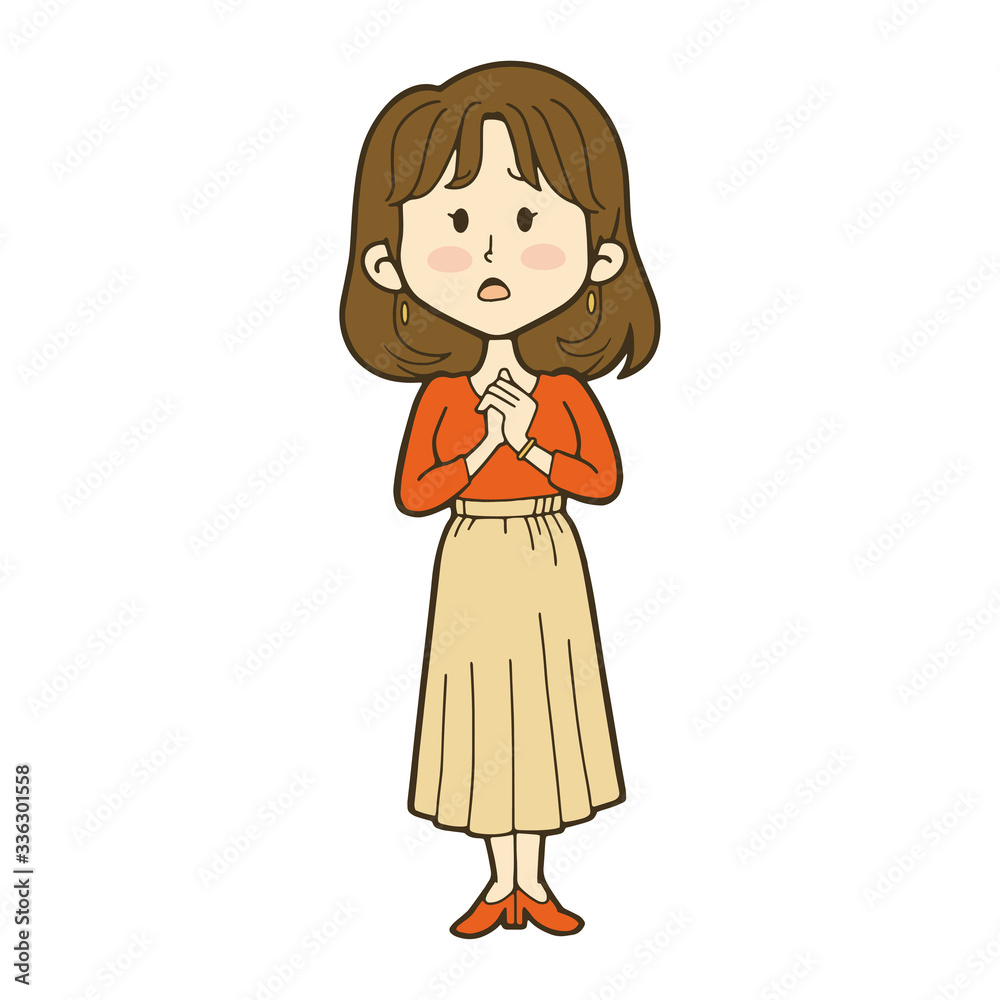 不安を感じている若い女性 不安を感じている若い女性