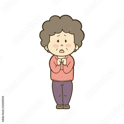 不安を感じている高齢者　女性