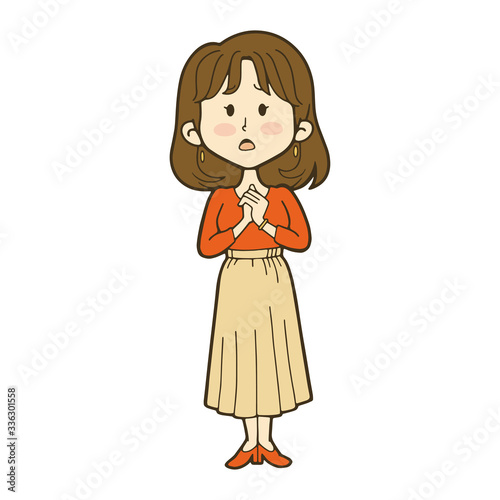 不安を感じている若い女性