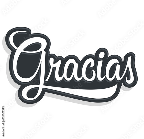 Gracias Thank you Spanish text vector design.