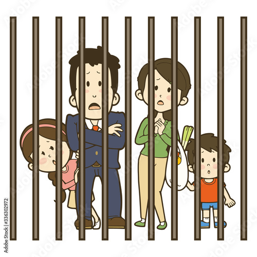 檻に入れられた家族
