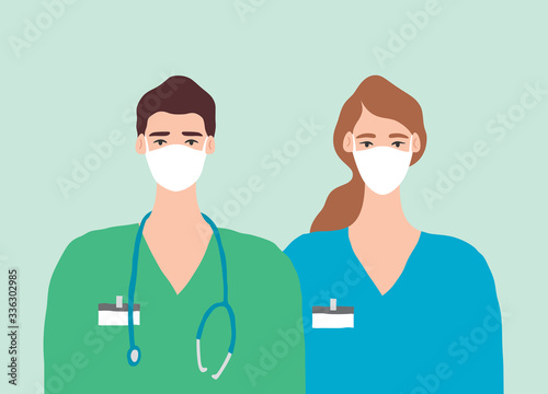 Doctors in Masks Illustration Design