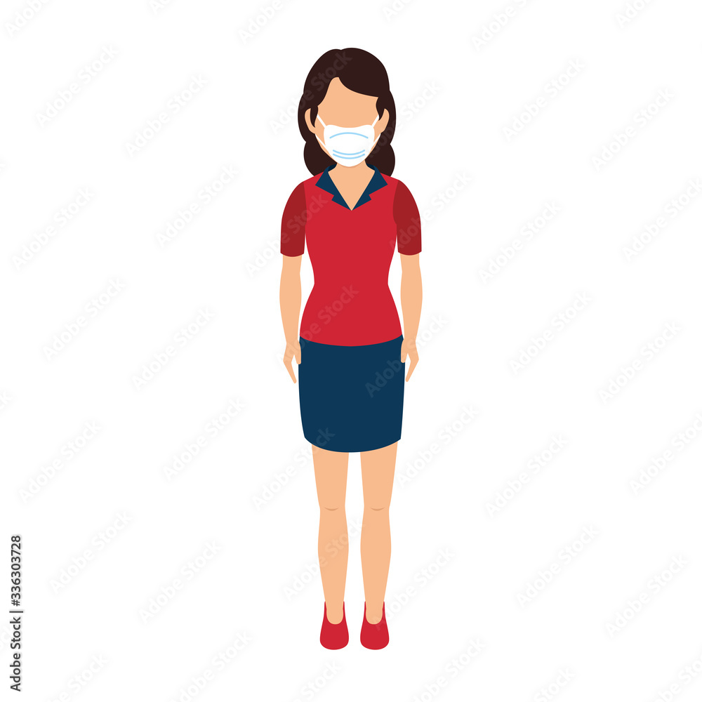 business woman with face mask isolated icon vector illustration design business woman with face mask isolated icon vector illustration design