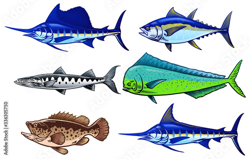 set  of saltwater game fish