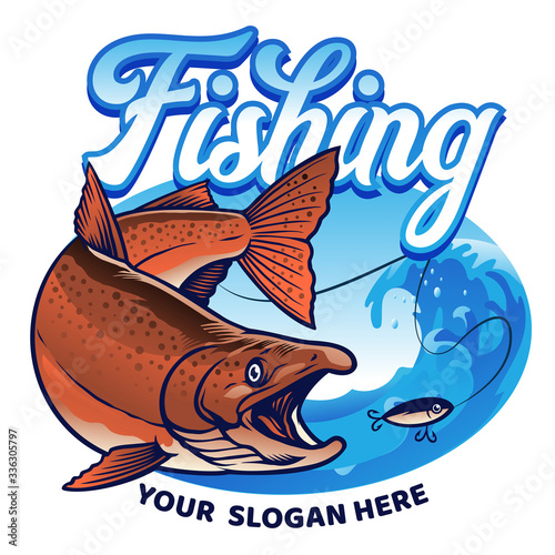 shirt design fishing the chinook salmon