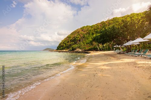 Beautiful tropical beach at Ao Prao, Koh Samet - Khao Laem Ya National Park, Rayong, Gulf of Thailand. 