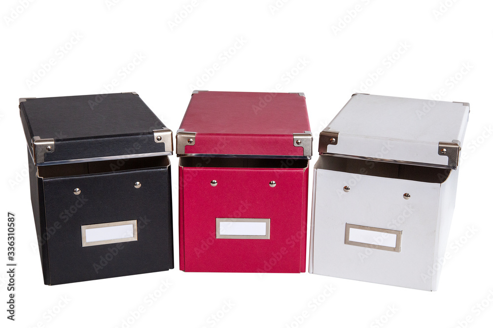 office boxes on isolated background