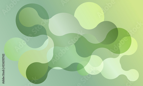 Abstract connected circles vector banner background.