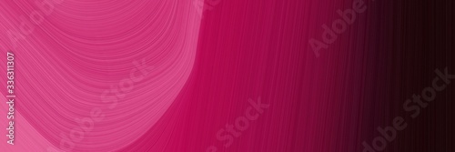 elegant decorative horizontal header with moderate pink, very dark pink and dark pink colors. fluid curved flowing waves and curves