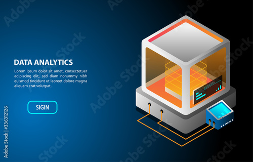 Data Analytics concept isometric design