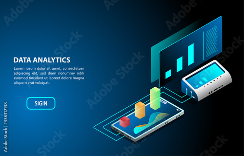 Data Analytics concept isometric design