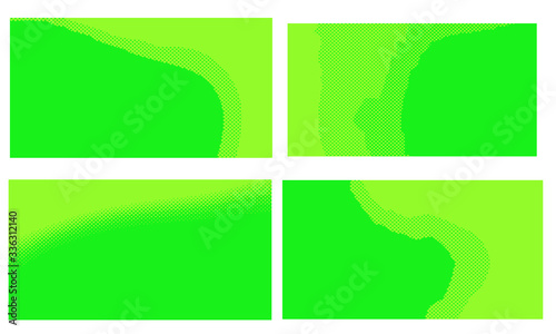 Bright green yellow vector retro comic dotted backgrounds design. Pop art background set with halftone dots. Vector illustration for sale banner. Eps 10.