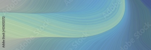 elegant moving horizontal header with cadet blue, ash gray and teal blue colors. fluid curved flowing waves and curves