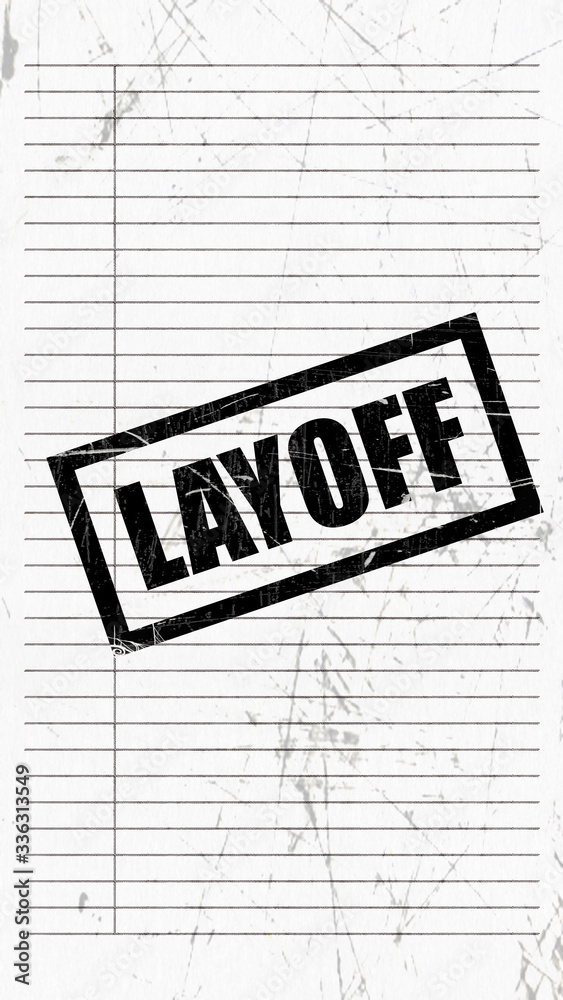 3d rendering of layoff wording with line paper 3d rendering of layoff wording with line paper