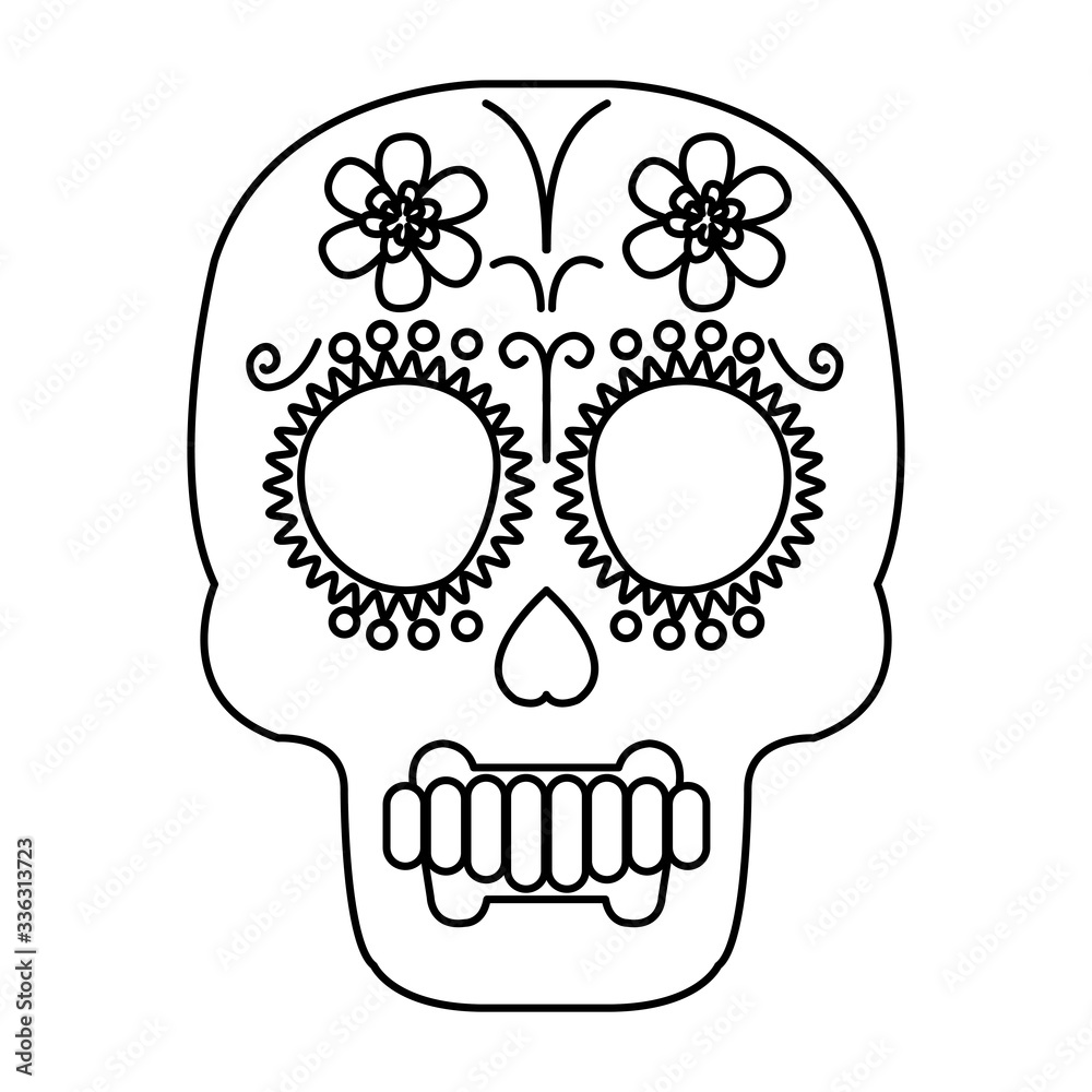 Mexican skull design, Mexico culture tourism landmark latin and party theme Vector illustration Mexican skull design, Mexico culture tourism landmark latin and party theme Vector illustration