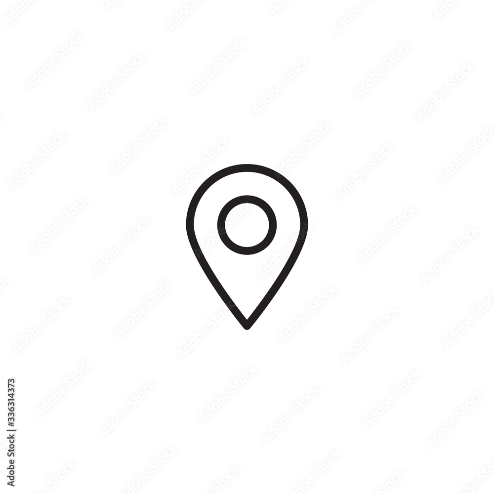 Location icon vector. Pin sign Isolated on white background. Navigation map, gps, direction, place, compass, contact, search concept. Flat style for graphic design, logo, Web, UI, mobile upp, EPS10