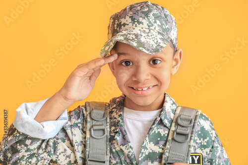 Little saluting African-Ame...