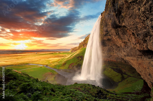 Fototapeta Naklejka Na Ścianę i Meble -   Waterfall, Iceland - Seljalandsfoss