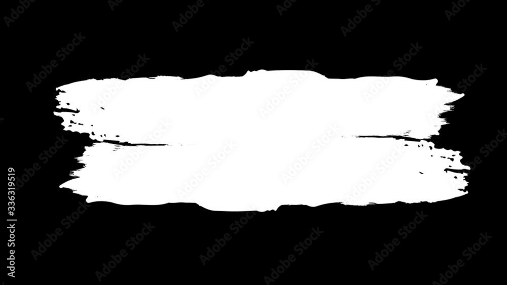 Animation grunge - brush stroke on a black background. Grunge brush strokes animation.