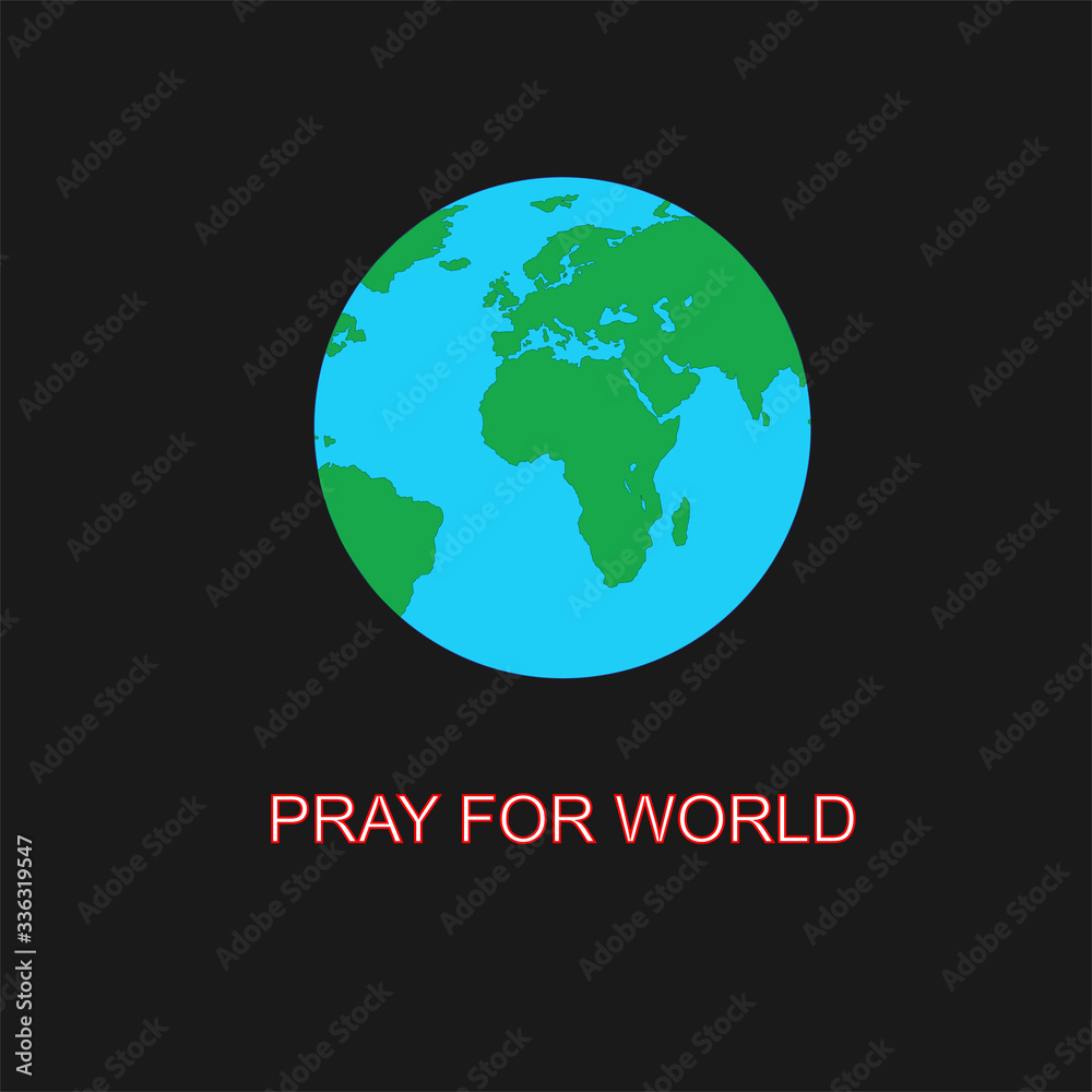 Pray for world vector illustration. Pray for world vector illustration.