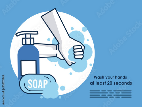 flyer with covid19 recommendation of hands washing