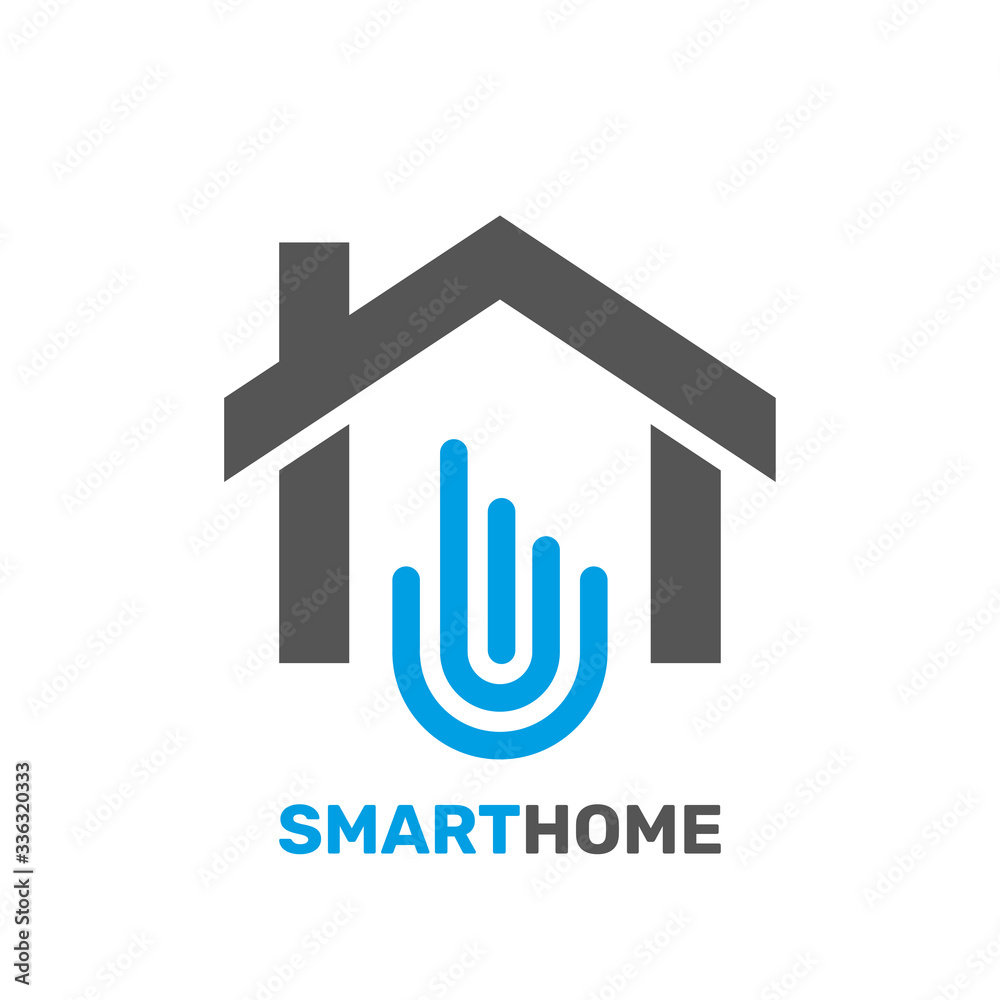 Smart home emblem for digital technologies. Vector illustration. EPS 10. Smart home emblem for digital technologies. Vector illustration. EPS 10.