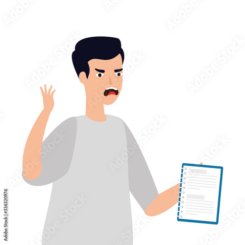 man with stress attack icon vector illustration design