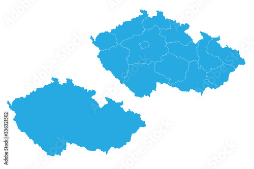 Map - Czech Republic Couple Set , Map of Czech Republic,Vector illustration eps 10.