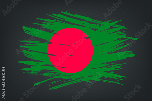 Grunge flag of Bangladesh. Vector illustration of a grunge texture on a transparent background.