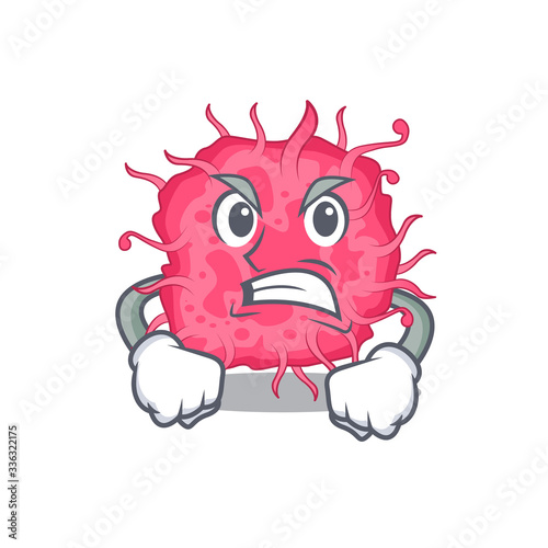 Mascot design concept of pathogenic bacteria with angry face © kongvector