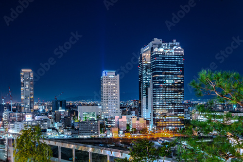                                    Osaka sky building city view at night