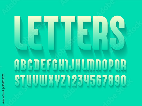 Modern bold font, trendy alphabet, capital Latin letters from A to Z and Arab numbers from 0 to 9 for you designs, vector illustration 10EPS