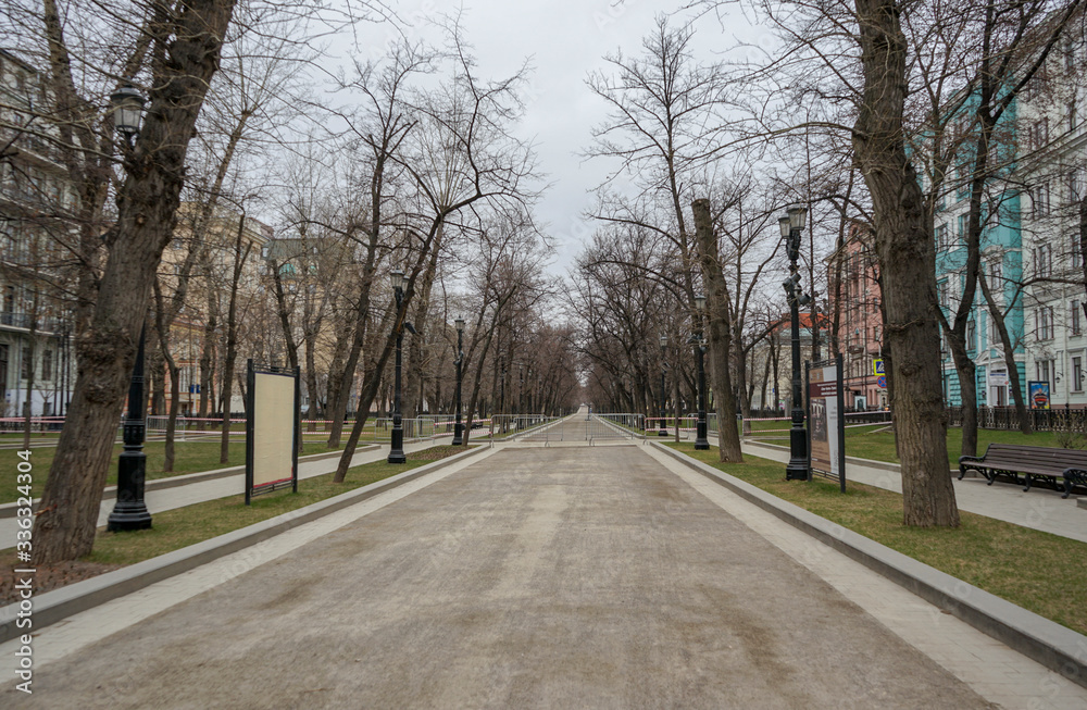 
Empty streets of Moscow. The empty city. Quarantine