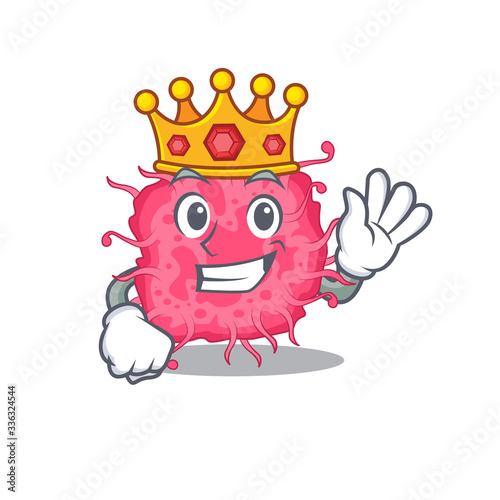 A Wise King of pathogenic bacteria mascot design style © kongvector