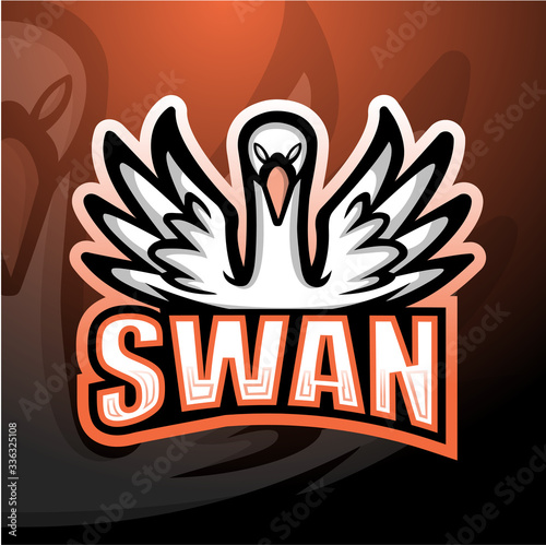Swan mascot esport logo design