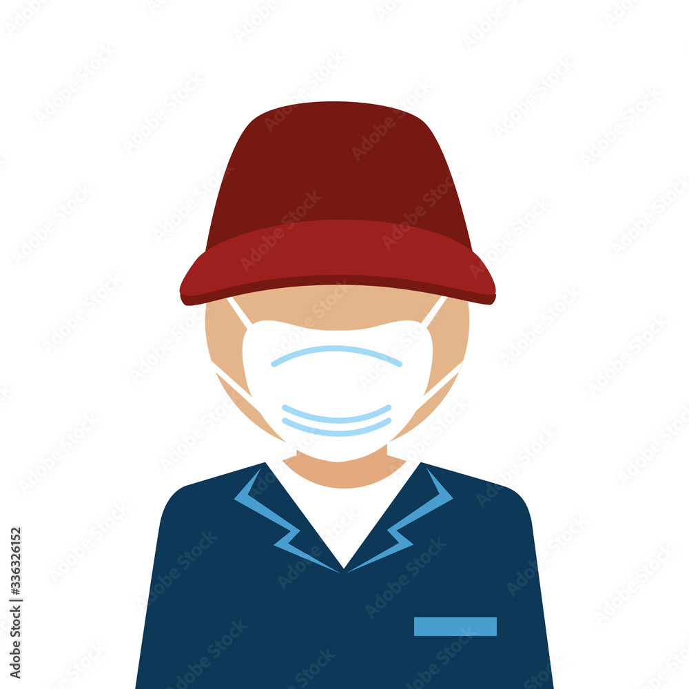 man using face mask isolated icon vector illustration design