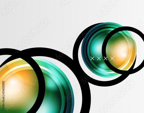 Abstract background - glossy glass bubbles, abstract sphere shapes. Vector Illustration For Wallpaper, Banner, Background, Card, Book Illustration, landing page