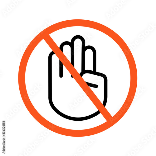 Do not touch sign symbol logo. Contactless delivery