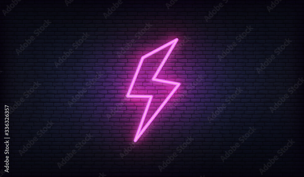Pink lightning bolt neon sign deals