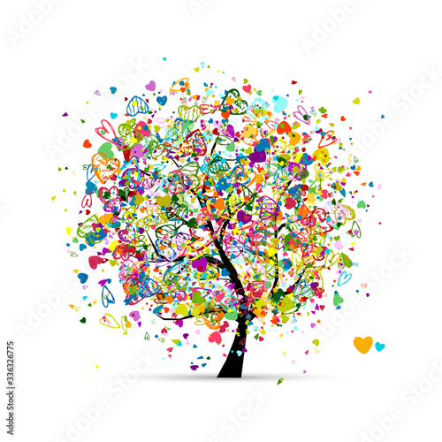 Abstract colorful tree for your design