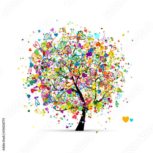 Abstract colorful tree for your design