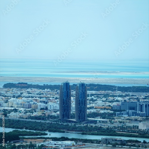 aerial view of the city of abu dhabi uae