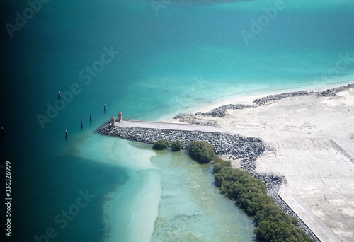 aerial view of a tropical island