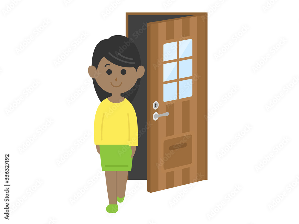 外出する黒人女性のイラスト Stock Vector Adobe Stock