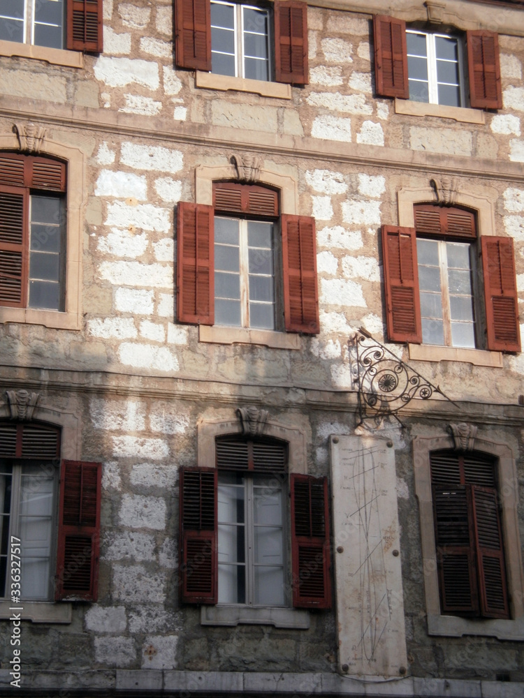 Chambéry, France - December 8th 2012 : facade of a typical old building