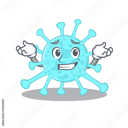A picture of grinning cegacovirus cartoon design concept