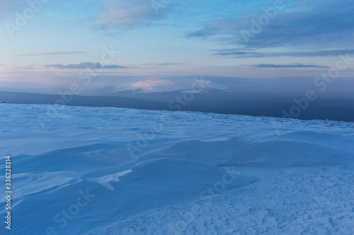 Snow on Manpupuner plateau  Russia