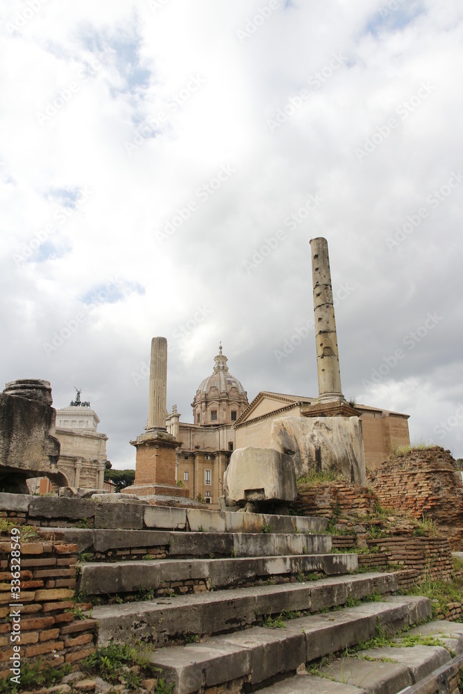 View of the ruins in Roman Forum, Rome, Italy